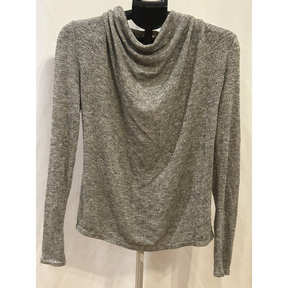 ANTHROPOLOGIE DELETTA Gray Ribbed Cowl Neck Sweater Women's size S
